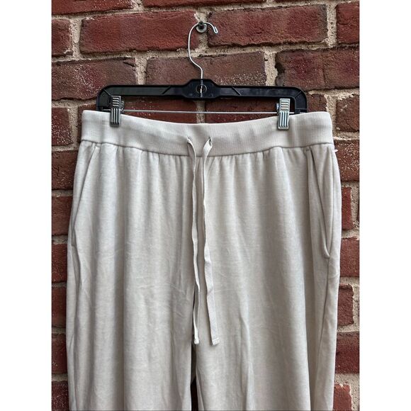 Eileen Fisher $168 Cozy Velour Knit Jogger Pants Luxury chalk Medium - Picture 5 of 10
